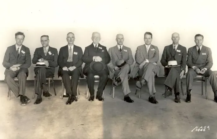 Framed Print : Aviation pioneers at a conference, Langley Field, Virginia, USA, May 23, 1934 Framed Print : Aviation pioneers at a conference, Langley Field, Virginia, USA, May 23, 1934