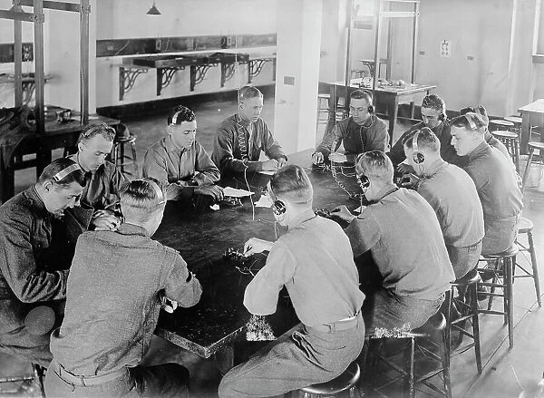 Aviators practicing telegraphy, 1917. Creator: Bain News Service