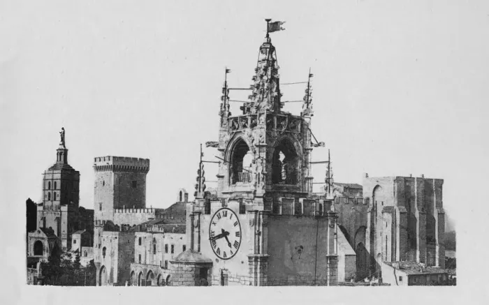 Framed Print : Avignon - The Jacquemart Tower, Church Notre-Dame of Doms and Popes Palace, c1925 Framed Print : Avignon - The Jacquemart Tower, Church Notre-Dame of Doms and Popes Palace, c1925