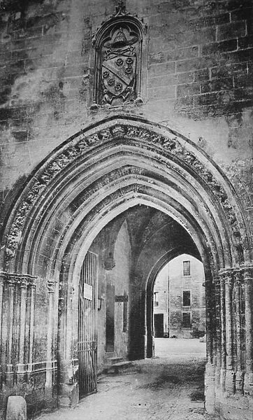 Avignon - Popes Palace. - Principal Entrance. - And Heraldry of Clement VI, c1925