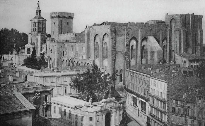 Framed Print : Avignon - Popes Palace View of the Clock Tower, c1925