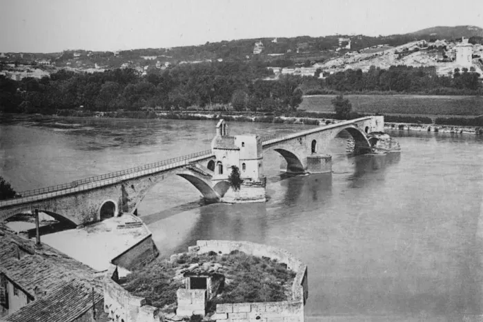 Framed Print : Avignon - St. Benezet Bridge and Rhone Valley, View Taken From Doms Fort, c1925 Framed Print : Avignon - St. Benezet Bridge and Rhone Valley, View Taken From Doms Fort, c1925