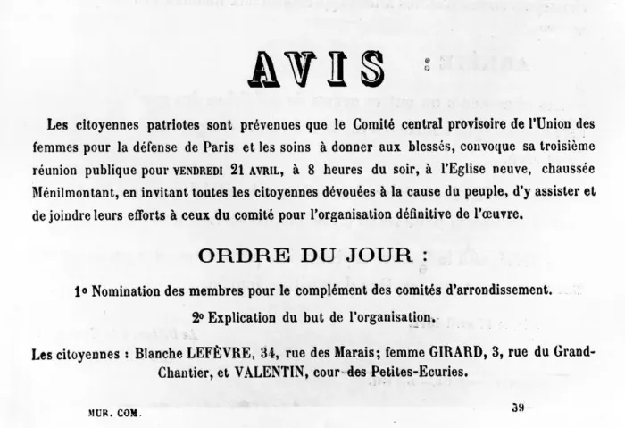 Framed Print : Avis, from French Political posters of the Paris Commune, May 1871