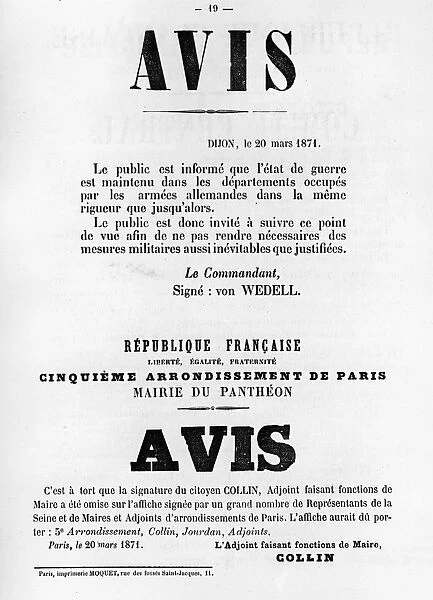 Avise, from French Political posters of the Paris Commune, May 1871