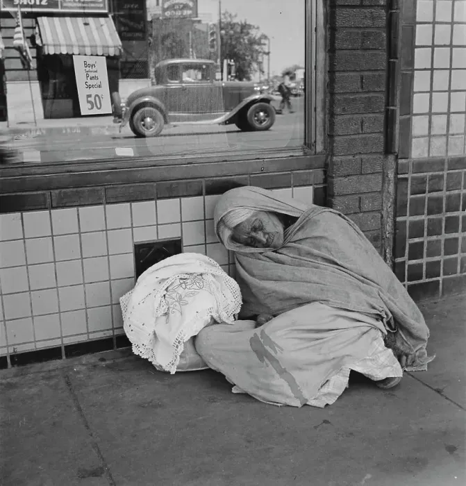 Framed Print : She awaits the international streetcar at a corner in El Paso, Texas to return across... 1938. Creator: Dorothea Lange Framed Print : She awaits the international streetcar at a corner in El Paso, Texas to return across... 1938. Creator: Dorothea Lange