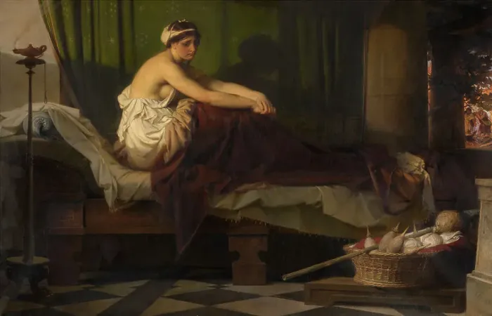 Framed Print : The Awakened Penelope Waits for the Return of Ulysses, 1877. Creator: Eduard Julius Friedrich Bendemann Framed Print : The Awakened Penelope Waits for the Return of Ulysses, 1877. Creator: Eduard Julius Friedrich Bendemann