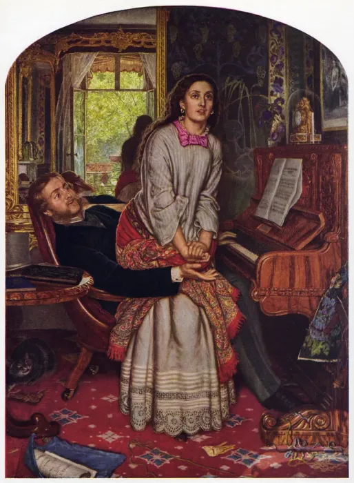 Framed Print : The Awakening Conscience, 1852-1854. Creator: William Holman Hunt Framed Print : The Awakening Conscience, 1852-1854. Creator: William Holman Hunt