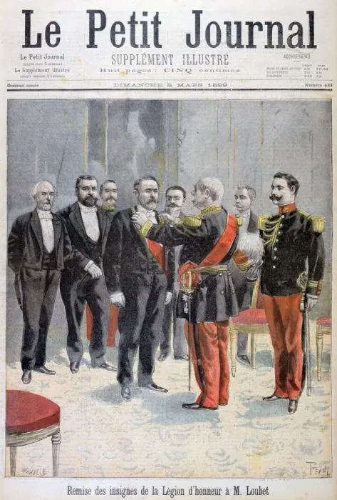 Framed Print : Being awarded with the medal of the Legion of Honour by Emile Loubet, Paris, 1899. Artist: F Meaulle Framed Print : Being awarded with the medal of the Legion of Honour by Emile Loubet, Paris, 1899. Artist: F Meaulle