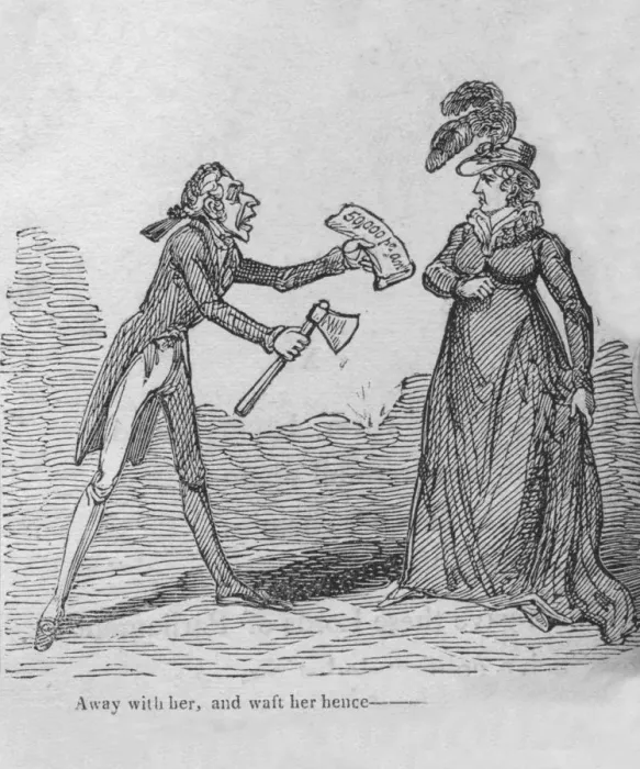 Framed Print : Away with her, and waft her hence ---, c1820. Creator: Unknown Framed Print : Away with her, and waft her hence ---, c1820. Creator: Unknown
