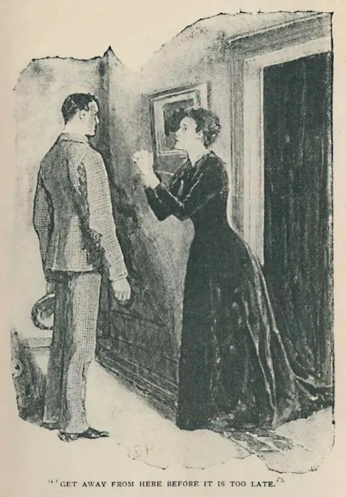Framed Print : Get Away From Here Before It Is Too Late, 1892. Artist: Sidney E Paget Framed Print : Get Away From Here Before It Is Too Late, 1892. Artist: Sidney E Paget