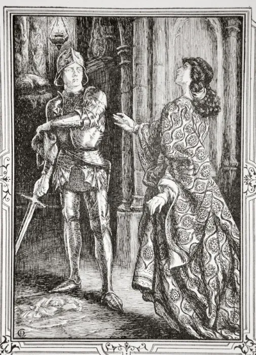Framed Print : Put away from you that sword, 1905. Artist: Dora Curtis Framed Print : Put away from you that sword, 1905. Artist: Dora Curtis