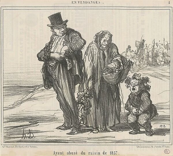 Ayant abusé du raisin de 1857, 19th century. Creator: Honore Daumier
