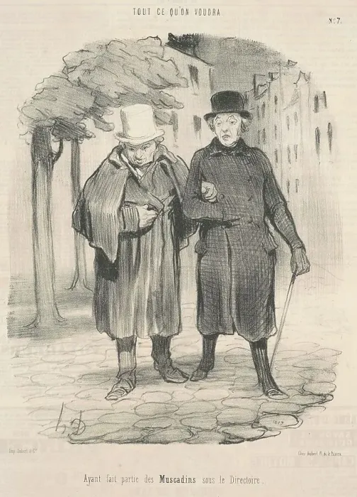 Framed Print : Ayant fait partie des Muscadins sous le Directoire, 19th century. Creator: Honore Daumier Framed Print : Ayant fait partie des Muscadins sous le Directoire, 19th century. Creator: Honore Daumier