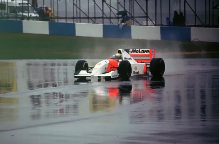 Framed Print : Ayrton Senna in the McLaren MP4-8 1993 European Grand Prix at Donington Framed Print : Ayrton Senna in the McLaren MP4-8 1993 European Grand Prix at Donington