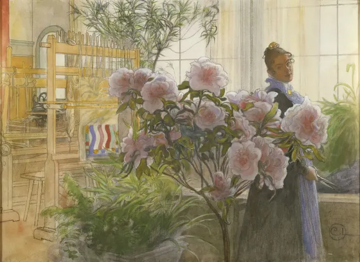 Framed Print : Azalea, 1906. Artist: Larsson, Carl (1853-1919)