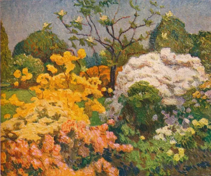 Framed Print : Azaleas, Kew Gardens, c1914. Artist: Emile Claus Framed Print : Azaleas, Kew Gardens, c1914. Artist: Emile Claus