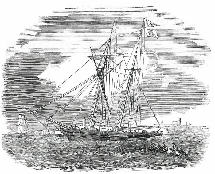 Framed Print : The Azorian, Orange Schooner, 1850. Creator: Unknown. The Azorian, Orange Schooner, 1850. Creator: Unknown Framed Print : The Azorian, Orange Schooner, 1850. Creator: Unknown. The Azorian, Orange Schooner, 1850. Creator: Unknown