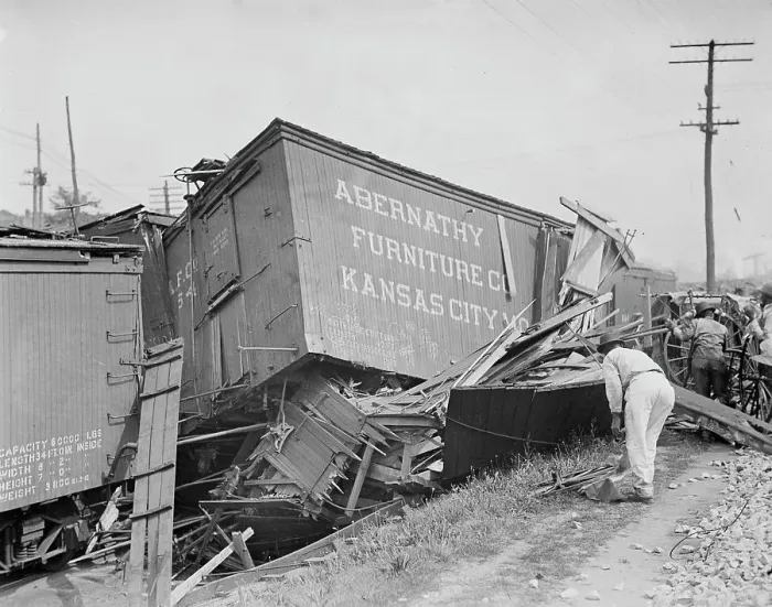 Framed Print : B & O Wreck - Washington, between c1910 and c1915. Creator: Bain News Service