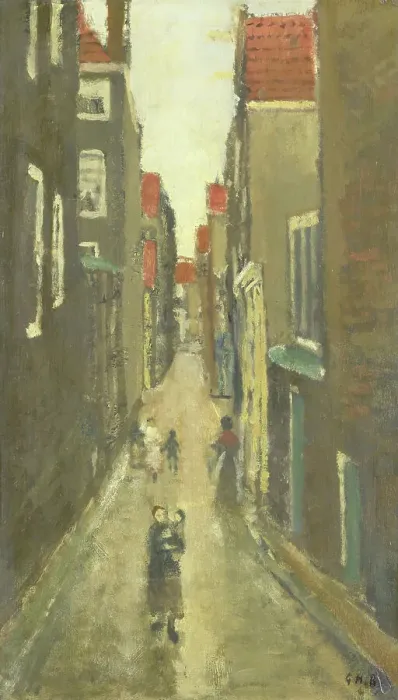 Framed Print : The Baanbrugsteeg looking from the Haarlemmerdijk towards the Vinkenstraat and the Brouwersgracht, c Creator: George Hendrik Breitner Framed Print : The Baanbrugsteeg looking from the Haarlemmerdijk towards the Vinkenstraat and the Brouwersgracht, c Creator: George Hendrik Breitner
