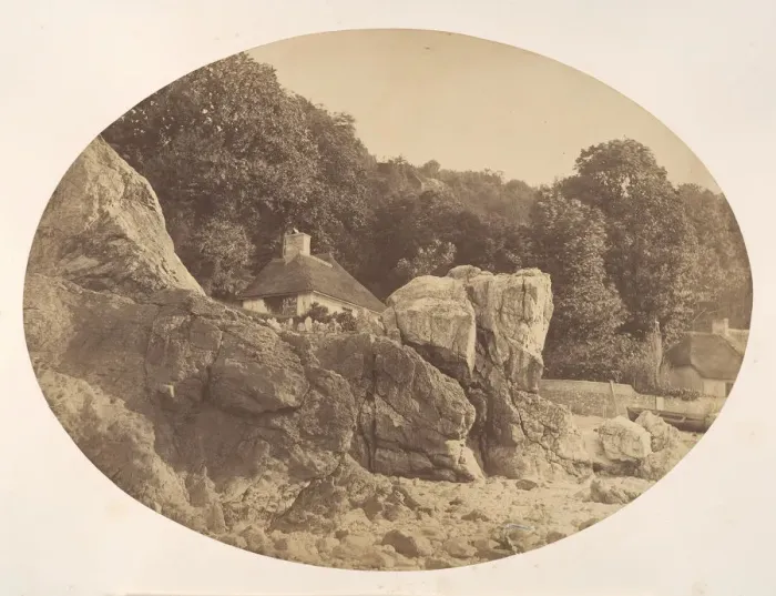 Framed Print : Babbicombe, from the Beach, 1857. Creator: Alfred Batson