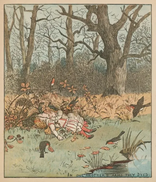 Framed Print : The Babes in the Wood, c1878. Creator: Randolph Caldecott Framed Print : The Babes in the Wood, c1878. Creator: Randolph Caldecott