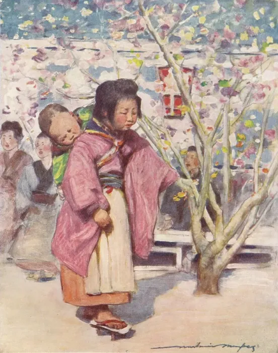 Framed Print : Baby and Baby, c1887, (1901). Artist: Mortimer L Menpes Framed Print : Baby and Baby, c1887, (1901). Artist: Mortimer L Menpes