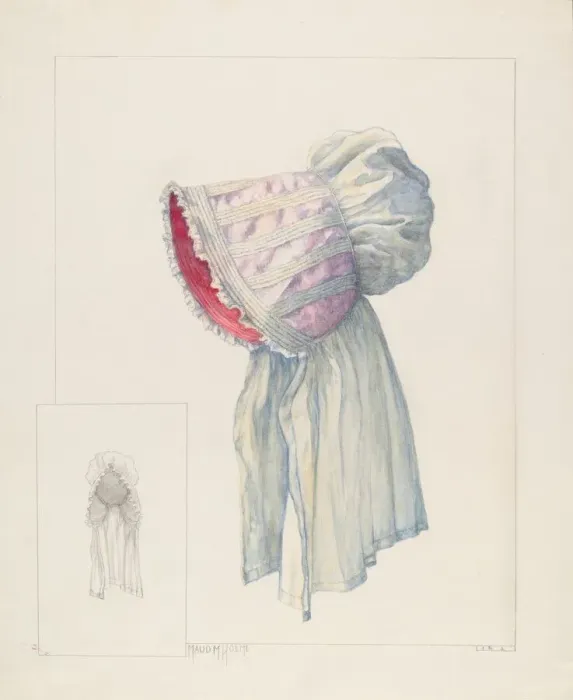 Framed Print : Baby Bonnet, c. 1937. Creator: Maud M Holme Framed Print : Baby Bonnet, c. 1937. Creator: Maud M Holme