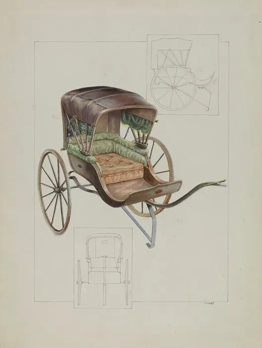 Framed Print : Baby Buggy, c. 1937. Creator: Floyd R. Sharp Framed Print : Baby Buggy, c. 1937. Creator: Floyd R. Sharp