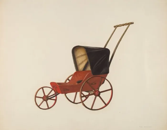 Framed Print : Baby Carriage, 1935 / 1942. Creator: Fred Hassebrock Framed Print : Baby Carriage, 1935 / 1942. Creator: Fred Hassebrock