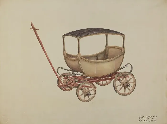 Framed Print : Baby Carriage, 1935 / 1942. Creator: Rolland Ayres Framed Print : Baby Carriage, 1935 / 1942. Creator: Rolland Ayres