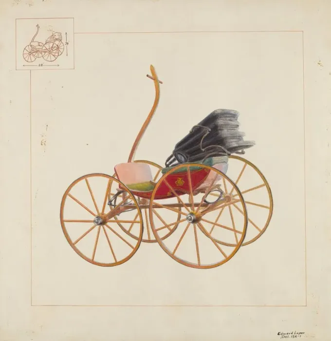 Framed Print : Baby Carriage, c. 1937. Creator: Edward L Loper Framed Print : Baby Carriage, c. 1937. Creator: Edward L Loper