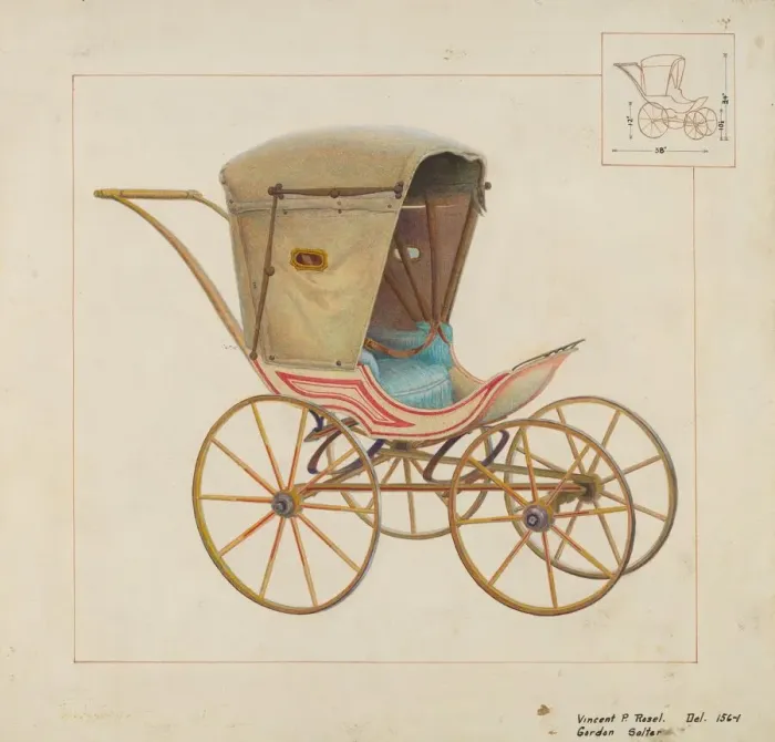 Framed Print : Baby Carriage, c. 1937. Creator: Vincent P. Rosel Framed Print : Baby Carriage, c. 1937. Creator: Vincent P. Rosel