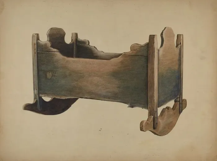 Framed Print : Baby Cradle, c. 1940. Creators: Harley Kempter, Bruce Gentry Framed Print : Baby Cradle, c. 1940. Creators: Harley Kempter, Bruce Gentry