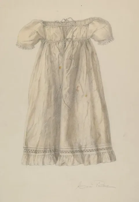 Framed Print : Baby Dress, c. 1940. Creator: Cora Parker Framed Print : Baby Dress, c. 1940. Creator: Cora Parker