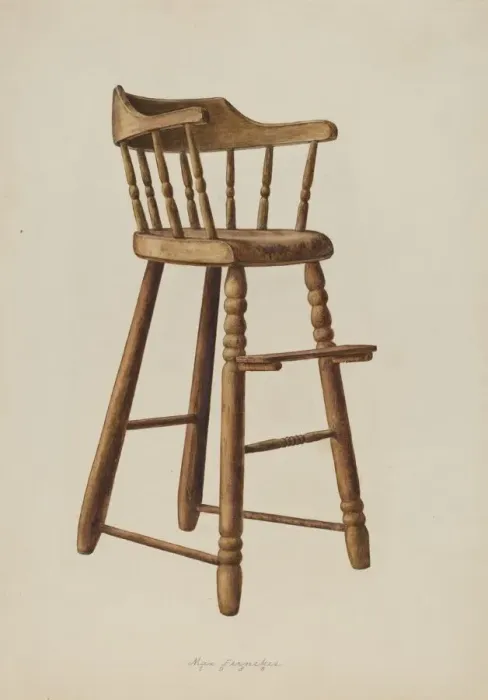 Framed Print : Baby High Chair, 1938. Creator: Max Fernekes Framed Print : Baby High Chair, 1938. Creator: Max Fernekes