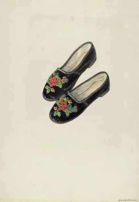 Framed Print : Baby Shoes, c. 1937. Creator: Edith Towner Framed Print : Baby Shoes, c. 1937. Creator: Edith Towner