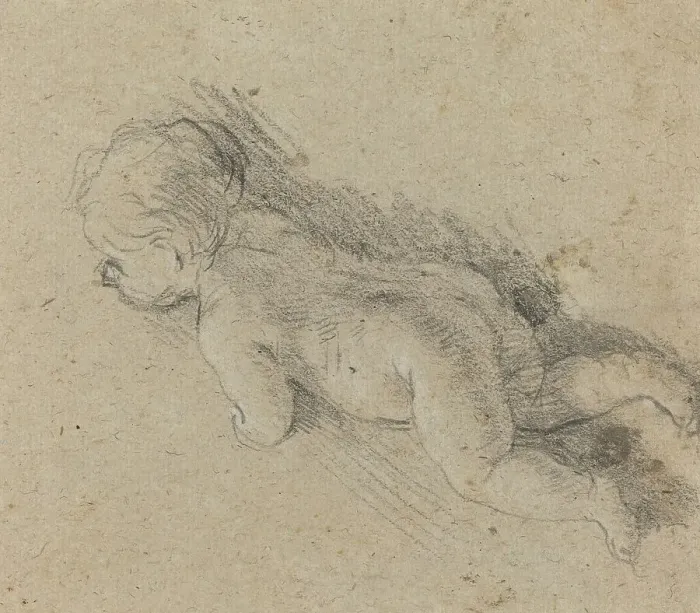 Framed Print : Baby [verso], late 1650s. Creator: Baldassare Franceschini