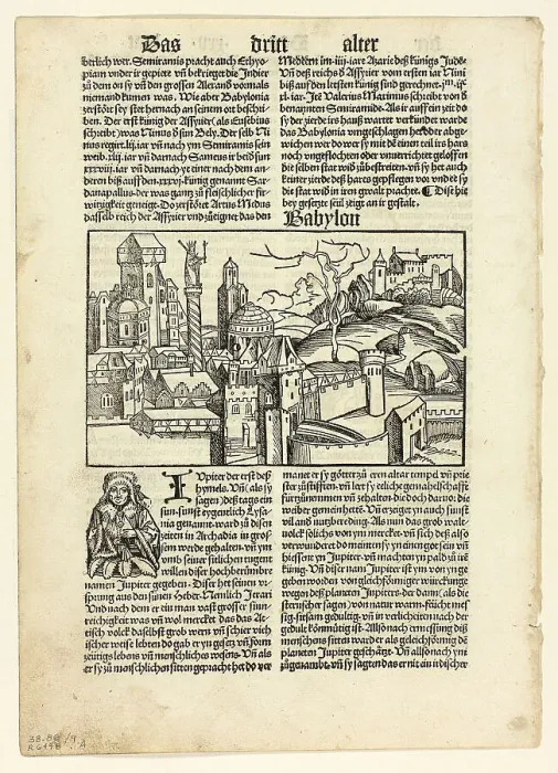 Framed Print : Babylon from Schedel Weltchronik (Schedel's World History), Plate 9 from Woodcuts... 1929. Creators: Unknown, Johann Schönsperger the Elder, Hartmannus Schedel, Wilhelm Ludwig Schreiber Framed Print : Babylon from Schedel Weltchronik (Schedel's World History), Plate 9 from Woodcuts... 1929. Creators: Unknown, Johann Schönsperger the Elder, Hartmannus Schedel, Wilhelm Ludwig Schreiber