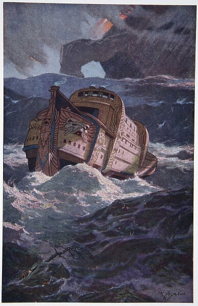 The Babylonian Deluge, 1915. Artist: Ernest Wellcousins