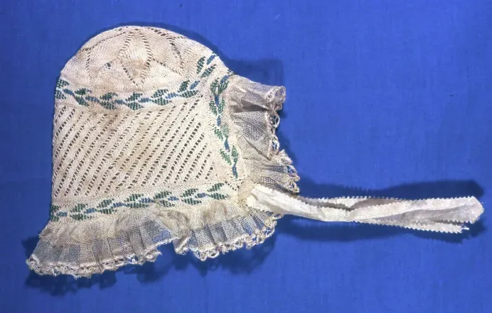 Framed Print : Baby's Bonnet, Norway, 18th century. Creator: Unknown Framed Print : Baby's Bonnet, Norway, 18th century. Creator: Unknown