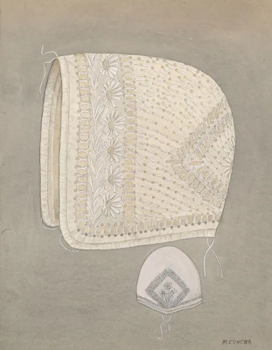 Framed Print : Babys Cap, c. 1937. Creator: Margaret Concha Framed Print : Babys Cap, c. 1937. Creator: Margaret Concha