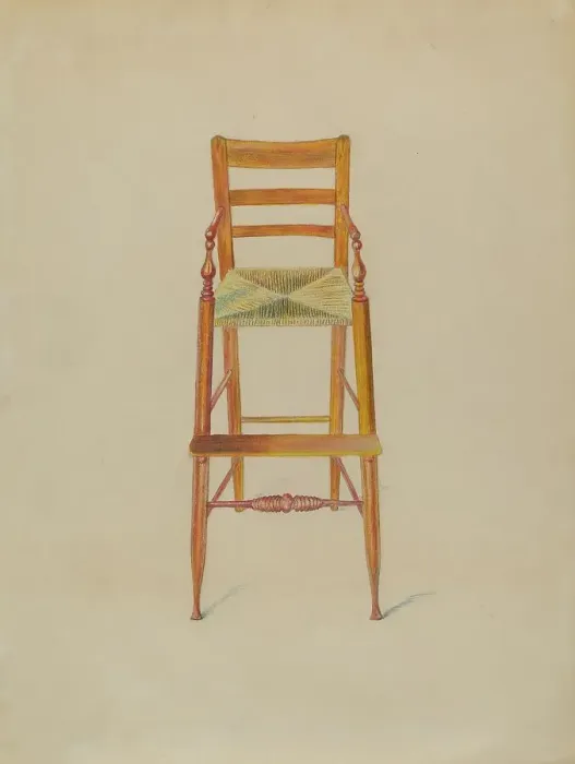 Framed Print : Baby's High Chair, c. 1936. Creator: Edith Magnette Framed Print : Baby's High Chair, c. 1936. Creator: Edith Magnette