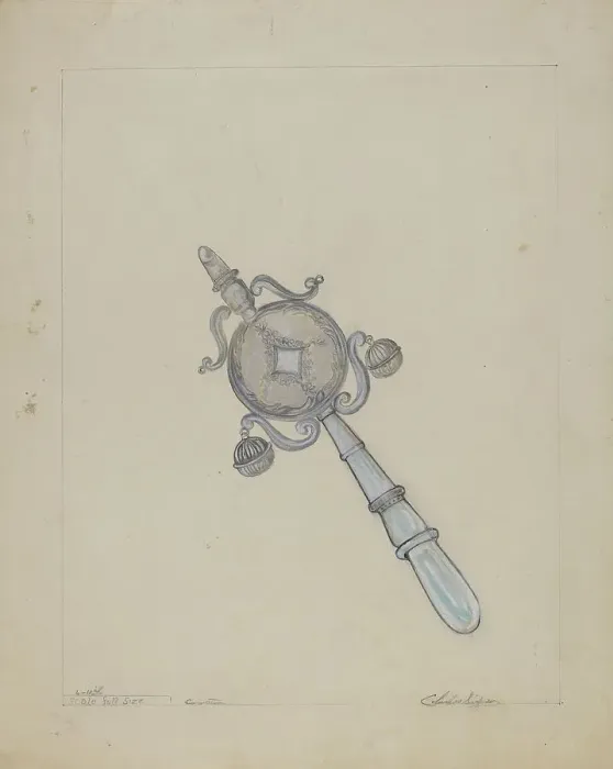 Framed Print : Baby's Rattle, 1935 / 1942. Creator: Columbus Simpson Framed Print : Baby's Rattle, 1935 / 1942. Creator: Columbus Simpson