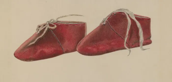 Framed Print : Babys Shoe, c. 1937. Creator: William Frank Framed Print : Babys Shoe, c. 1937. Creator: William Frank