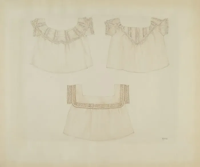 Framed Print : Baby's Under-waists, c. 1937. Creator: Arelia Arbo Framed Print : Baby's Under-waists, c. 1937. Creator: Arelia Arbo