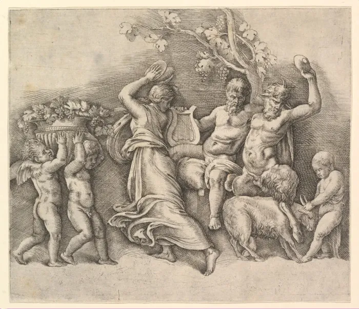 Framed Print : A Bacchanal, 1530-61. Creator: Battista Franco Veneziano Framed Print : A Bacchanal, 1530-61. Creator: Battista Franco Veneziano
