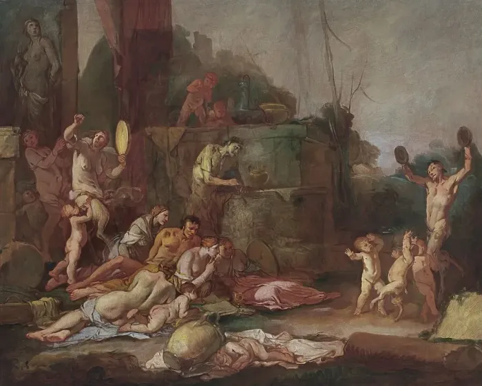 Framed Print : Bacchanal, 1660. Creator: Giulio Carpioni Framed Print : Bacchanal, 1660. Creator: Giulio Carpioni