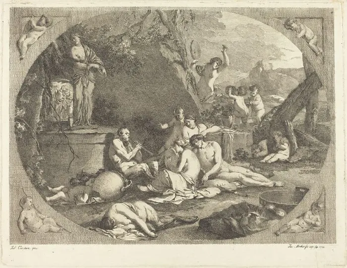 Framed Print : Bacchanal, 1770. Creator: Jacob Wilhelm Mechau Framed Print : Bacchanal, 1770. Creator: Jacob Wilhelm Mechau