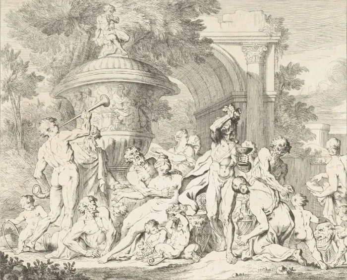 Framed Print : Bacchanal, ca. 1710-40. Creator: Francois Roettiers Framed Print : Bacchanal, ca. 1710-40. Creator: Francois Roettiers
