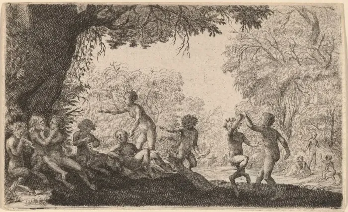 Framed Print : Bacchanal with a Dancing Couple on the Right. Creator: Willem Basse Framed Print : Bacchanal with a Dancing Couple on the Right. Creator: Willem Basse